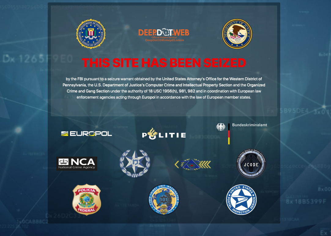 DeepDotWeb seized banner