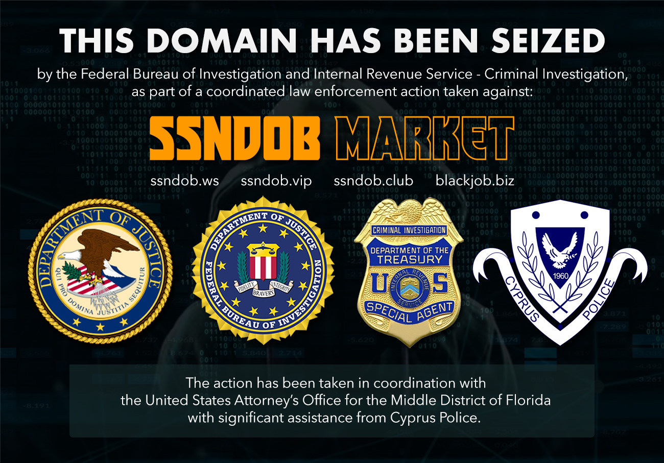 SSNDOB seized banner