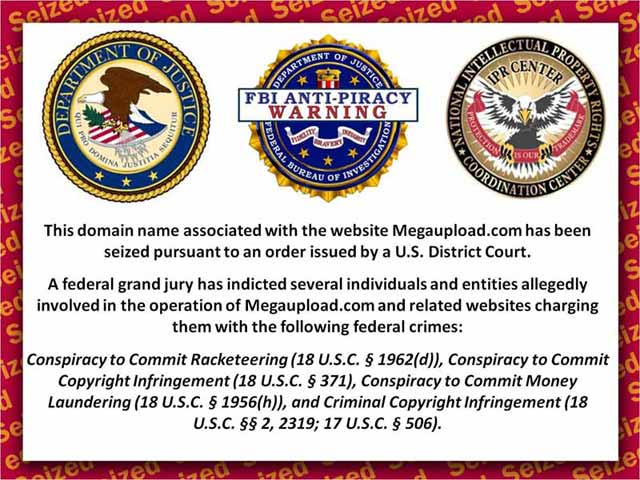 Megaupload seized banner