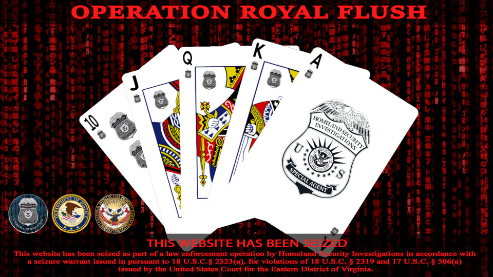 Operation Royal Flush seized banner