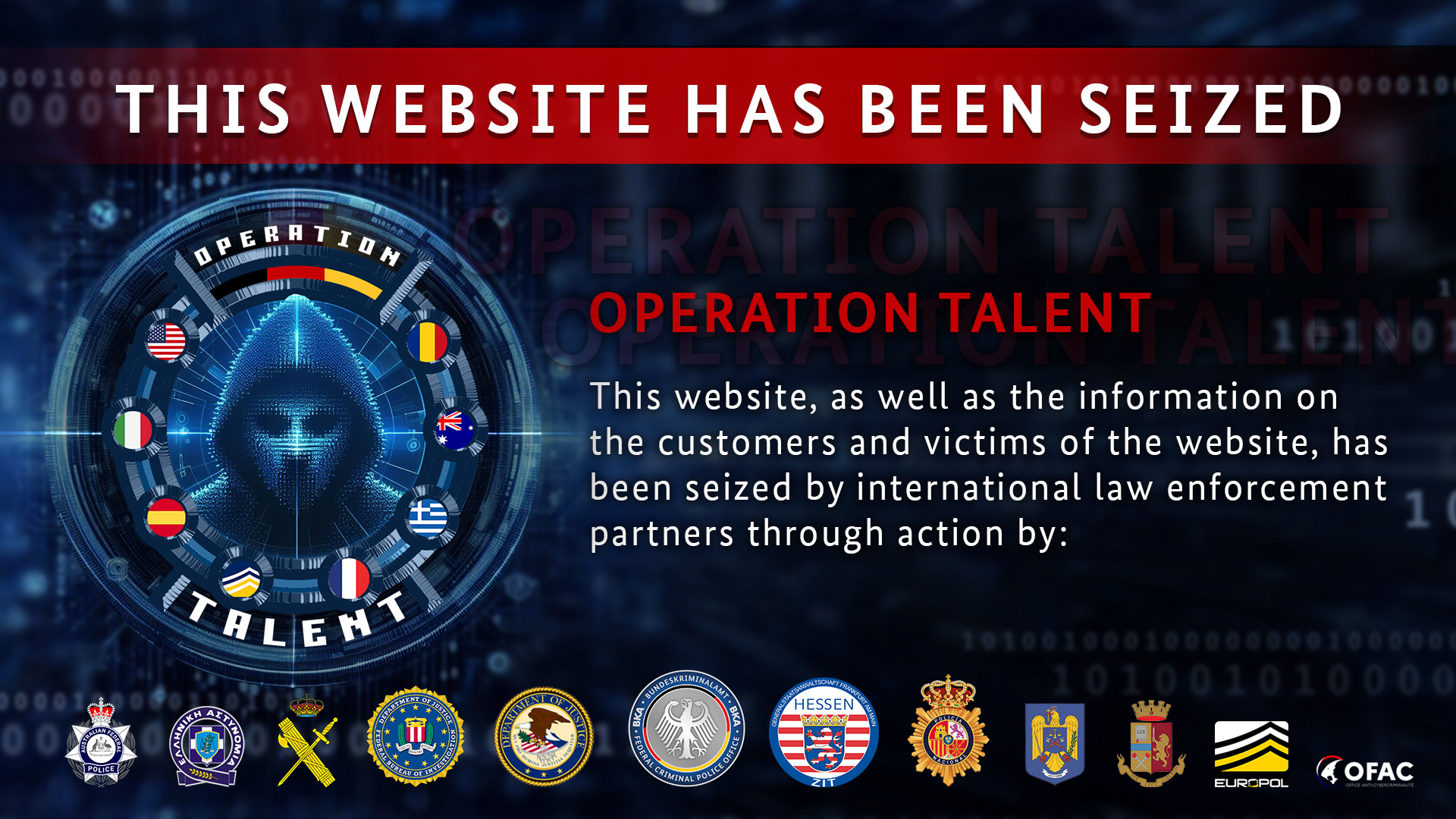 Operation Talent seizure banner